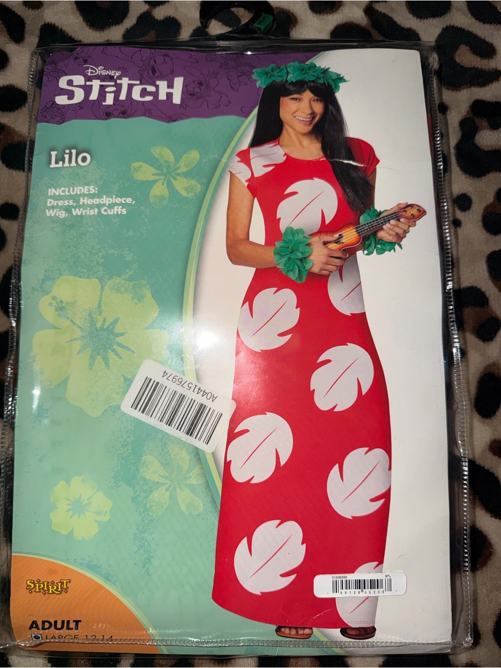 Disney Lilo Women's Maxi Dress in Red with White Leaf Print